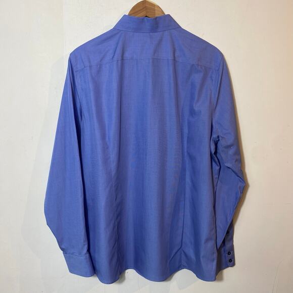 Lands End Blue Supima Cotton Button Up Top Shirt SZ 18 T Soft Career Work Preppy - Picture 7 of 7